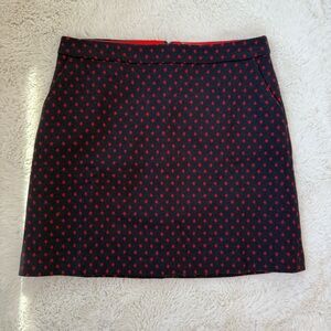 Boden Vintage Navy Blue and Red 100% Wool British Tweed by Mallalieus Skirt